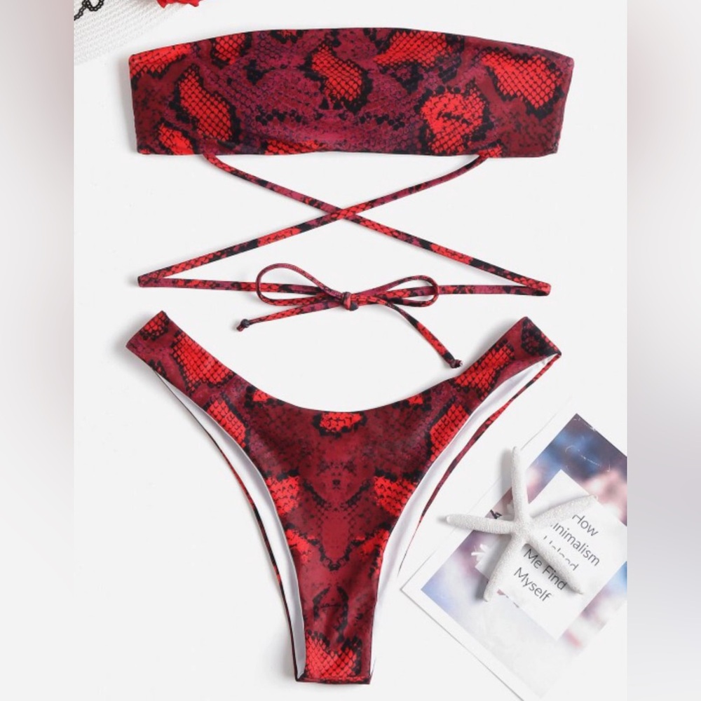 Strappy Bandeau Bikini Set